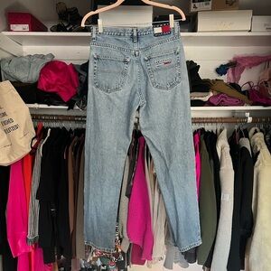 Vintage 90s Tommy Hilfiger light wash distressed relaxed fit low rise jeans